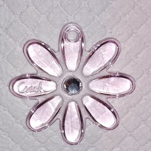 Coach Pink Acrylic Flower Keychain Charm